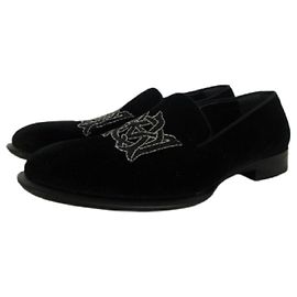 [Occasion] ALEXANDER MCQUEEN Alexander McQueen Velours Opéra Chaussures Mocassins Slip-on Taille 4 Noir