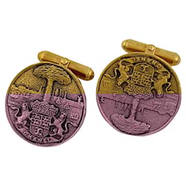 Chanel-[Used] Chanel CHANEL Logo Cufflinks Cufflinks Round Cufflinks Cufflinks GP Gold Men-Golden