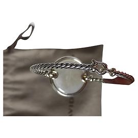 Pulseira David Yurman de prata com madrepérola e diamante Hardware prateado
