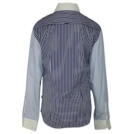 Just Cavalli-Just Cavalli Contrast Striped Shirt in Blue Cotton -Other