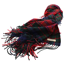 Burberry-Bufanda a cuadros de cuadros escoceses Burberry en lana roja-Roja