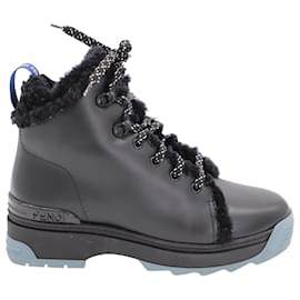 Fendi-Fendi Biker Boots 37 in black leather-Black