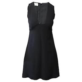 Stella Mc Cartney-Stella McCartney Plunge Neckline Mini Dress in Black Viscose-Black