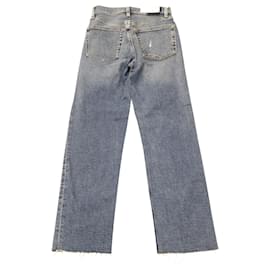 Re/Done-Re/Done Comfort Stretch Ultra High Rise Stove Pipe Jeans aus blauem Baumwoll-Denim-Blau