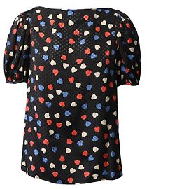 See by Chloé See by Chloe – Bluse mit Herzdruck in schwarzer Viskose Schwarz