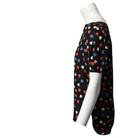 See by Chloé-See by Chloe Heart Print Blouse in Black Viscose-Black