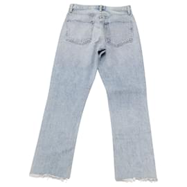 Autre Marque-Jeans Agolde Riley Straight Leg Crop em Algodão Azul Claro-Azul,Azul claro