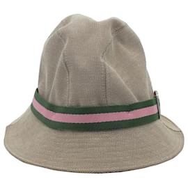 Gucci-Gucci GG Logo Bucket Hat in Beige Cotton-Beige