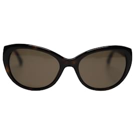 Chanel-Chanel Tortoise Shell Camellia Sunglasses in Brown Plastic-Other