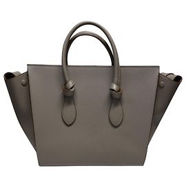 Céline Bolsa Celine com nó médio em couro cinza Cinza