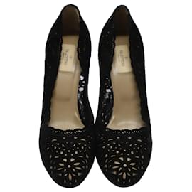 Valentino-Valentino Laser Cut Pumps 115 In black suede-Black