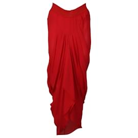 Prabal Gurung-Jupe longue drapée Prabal Gurung en soie rouge-Rouge