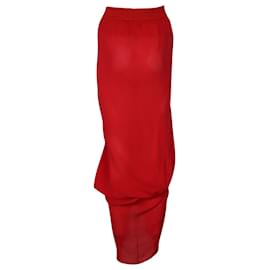 Prabal Gurung-Prabal Gurung Draped Maxi Skirt in Red Silk-Red