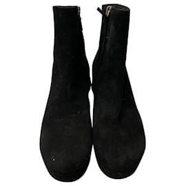 Mansur Gavriel-Mansur Gavriel Block Heel Ankle Boots in Black Suede-Black