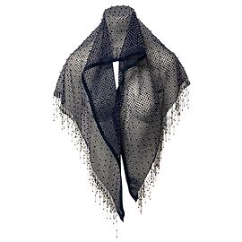 Scialle decorato Giorgio Armani in nylon blu navy Blu Blu navy