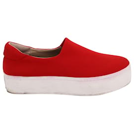 Opening Ceremony-Opening Ceremony Cici Slip-on Platform Sneakers in Red Canvas-Red