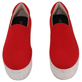 Opening Ceremony-Opening Ceremony Cici Slip-on Platform Sneakers in Red Canvas-Red