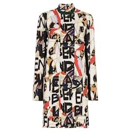 Burberry-Burberry Graffiti dress size XS 34FR new in mid-length silk-Multiple colors