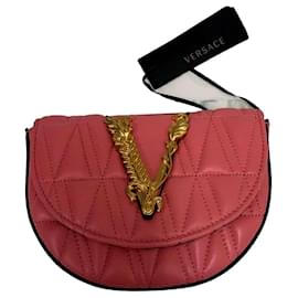 Versace-Virtus Leather Bag-Pink