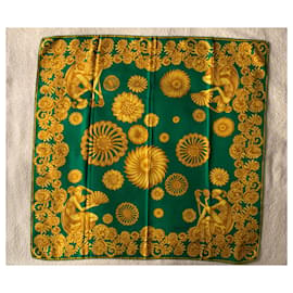 Lanvin-Vintage silk foulard-Dark green