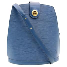 Louis Vuitton-LOUIS VUITTON Epi Cluny Shoulder Bag Blue M52255 LV Auth 26980-Blue