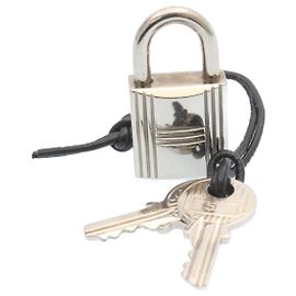 Hermès HERMES Cadena Padlock 50 Silver Auth hk238 Silvery