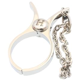 Hermès-HERMES Glove Holder Clipper Charm Silver Auth ar5921-Silvery