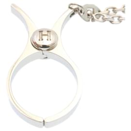 Hermès-HERMES Glove Holder Clipper Charm Silver Auth ar5921-Silvery