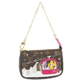 LOUIS VUITTON Monogram Vivienne Mini Pochette Accessoires M68490 auth 27893 Other