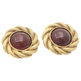Chanel-CHANEL Earring Gold CC Auth 27973-Golden