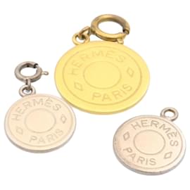 Hermès-HERMES Charm 3Set Gold Silver Auth 26886-Silvery,Golden