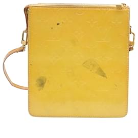 Louis Vuitton-LOUIS VUITTON Monogram Vernis Mott Accessory Pouch Yellow M91159 LV Auth 27880-Yellow