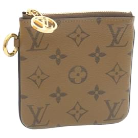 Louis Vuitton-LOUIS VUITTON Monogram Reverse Pochette trio Coin Purse Brown M68756 Auth ro156-Brown