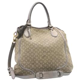 Louis Vuitton-LOUIS VUITTON Monogram Mini Lin Anjoul Tote Bag Gray M95622 LV Auth hs243-Grey