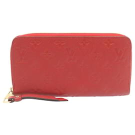 Louis Vuitton-LOUIS VUITTON Monogram Empreinte Zippy Wallet Rouge M60017 LV Auth knn040-Rouge
