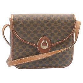 Céline CELINE Borsa a tracolla in tela macadam a tracolla marrone Auth 27188 Marrone