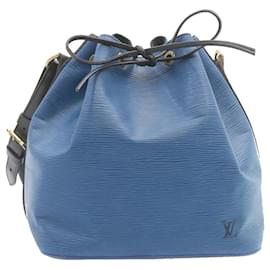 Louis Vuitton-Bolsa de ombro LOUIS VUITTON Epi Petit Noe Bicolor Preto Azul M44152 LV Auth lt110-Preto,Azul