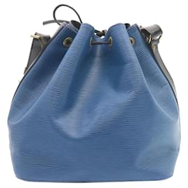 Louis Vuitton-Bolsa de ombro LOUIS VUITTON Epi Petit Noe Bicolor Preto Azul M44152 LV Auth lt110-Preto,Azul