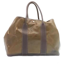 Hermès-HERMES Garden Party sizeM Tote Bag Coated Canvas Brown Auth ar5799-Brown