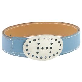 Hermès HERMES Gürtel Leder Hellblau Auth ar5803 Hellblau