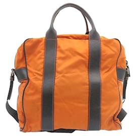 Prada-Prada Hand Bag Nylon 2way Orange Auth ar5695-Orange