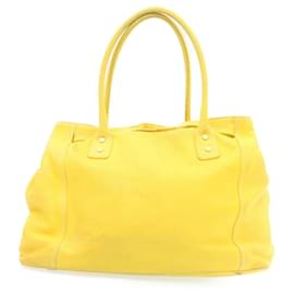 Céline-Bolsa de Ombro CELINE Couro Amarelo Autêntico fm965-Amarelo