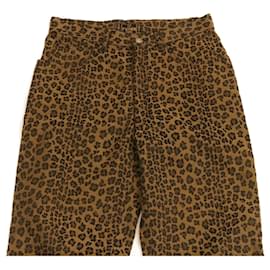 Fendi-FENDI Leopard Pattern Pants Brown Auth ar5303-Brown
