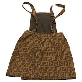 Fendi-FENDI Zucca Canvas Skirt Brown Black Auth gt1627-Brown,Black