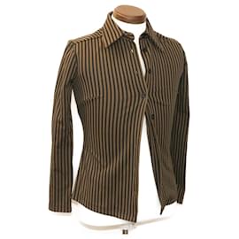 Fendi-FENDI Pecan Jacket Nylon Black Brown Auth gt1724-Brown,Black