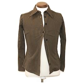 Fendi-FENDI Pecan Jacket Nylon Black Brown Auth gt1724-Brown,Black