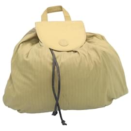 Fendi-FENDI Pequin Backpack Coated Canvas Khaki Auth yk3332-Khaki