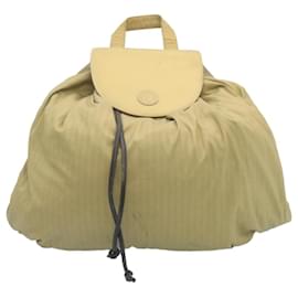 Fendi-FENDI Pequin Backpack Coated Canvas Khaki Auth yk3332-Khaki