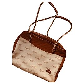 Jacques Fath Brown Leather Handbag Brown