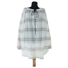 Autre Marque Top Tunica Hunky Dory Bianca in Cotone Trasparente Bianco Multicolore